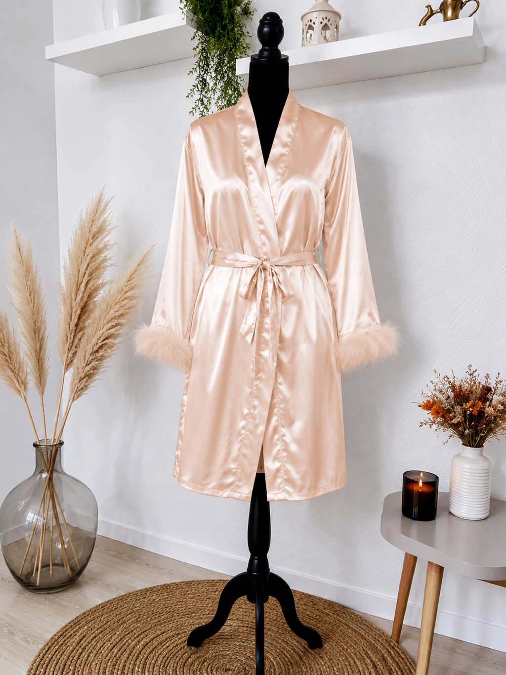 Peignoir plume et nuisette