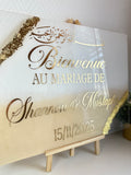 Panneau de bienvenue gold doré