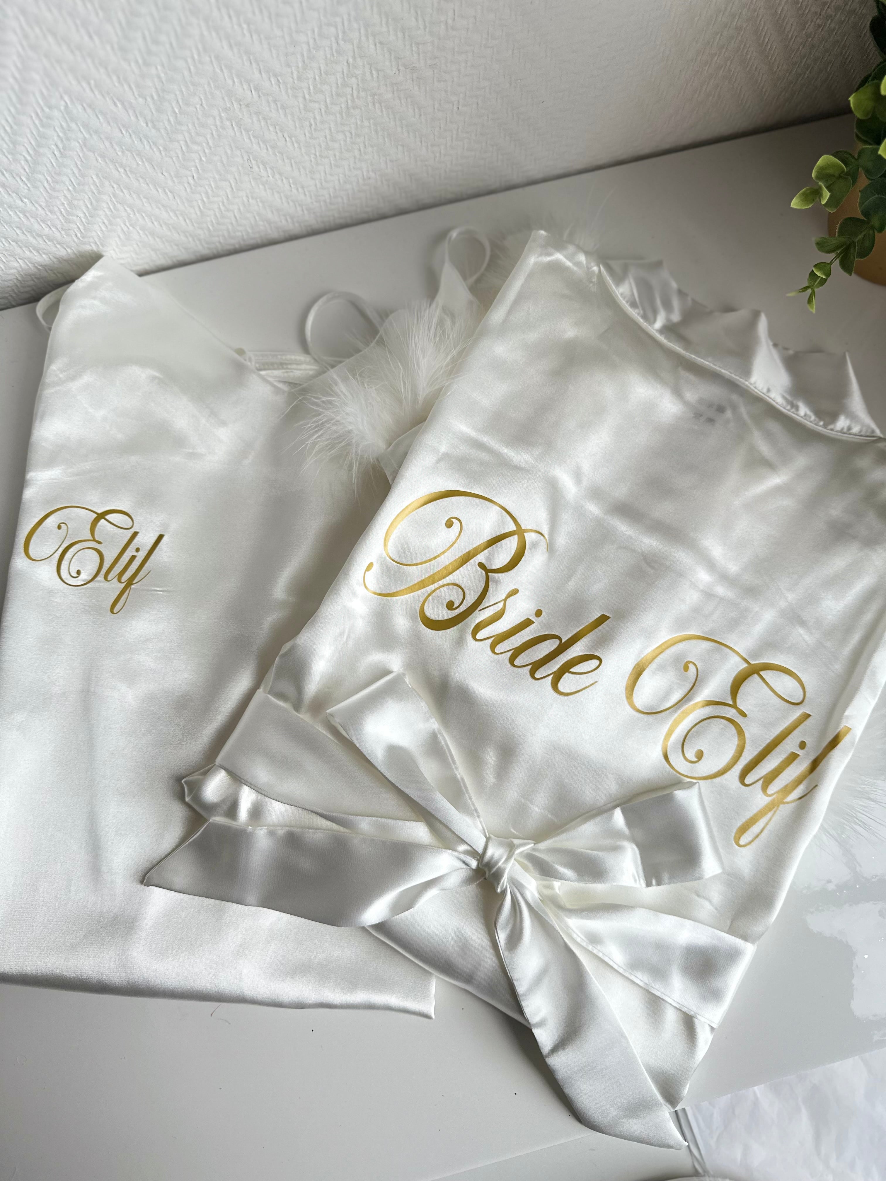 Peignoir plume et nuisette