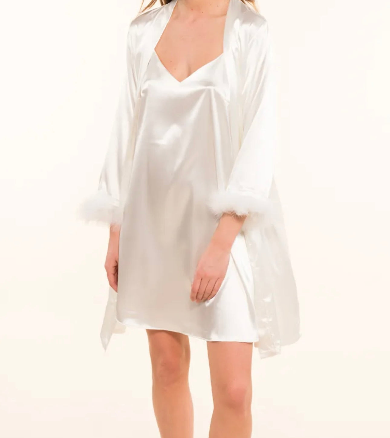 Peignoir plume et nuisette