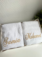 Coffret serviette de bain brodé